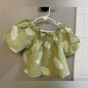 Zara Green Off Shoulder Top / Size 6 (116 cm) / NWT